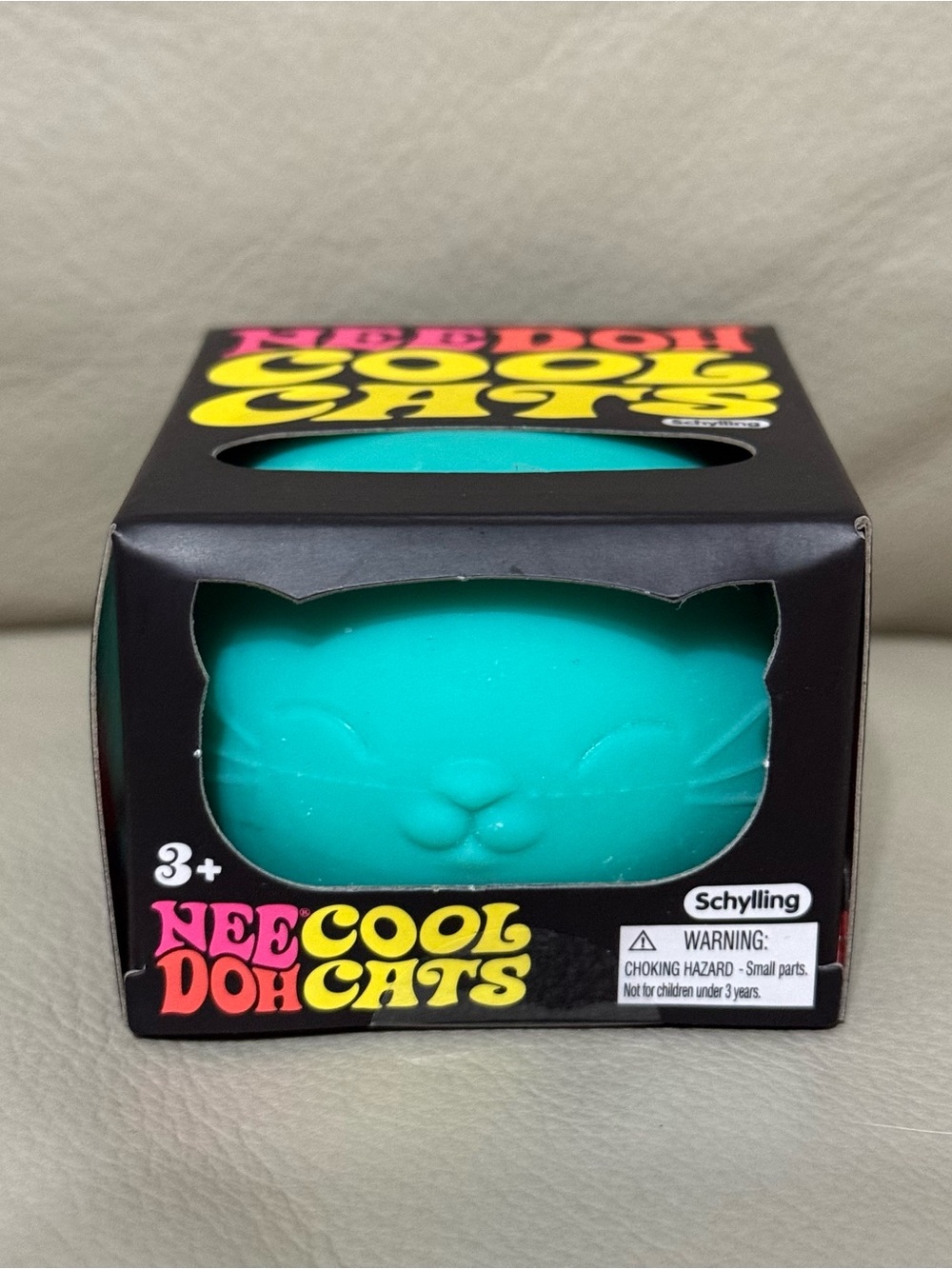 New NEEDOH Cool Cats Kitten Nee Doh Stress Ball SQUISHY Fidget Toy Aqua Blue
